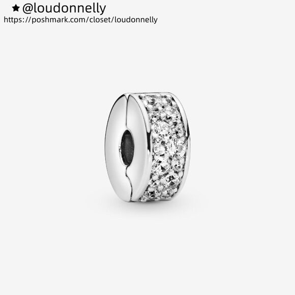 Pandora Clear Pavé Clip Charm - Picture 1 of 6